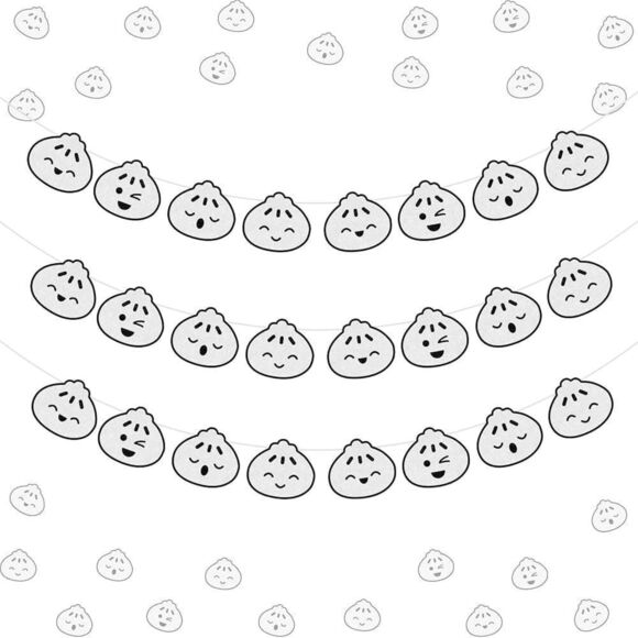 Baby Shower Dumpling Decorations - Banner and Cake Topper - Picture 5 of 5